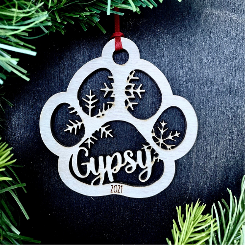 Christmas Ornament - Dog Paw Personalized