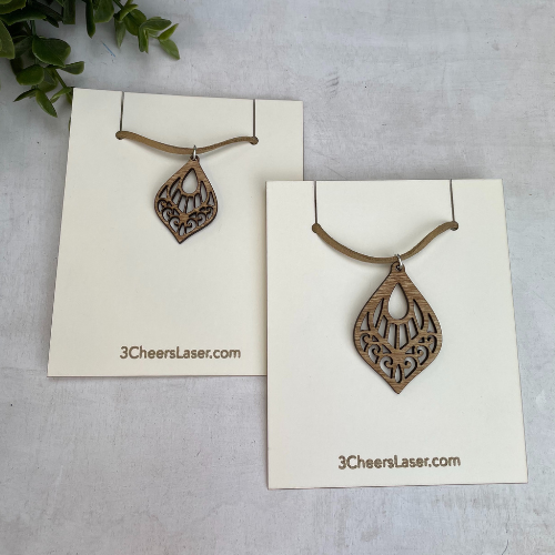 Wood Laser Cut Necklaces - Pendant of Power