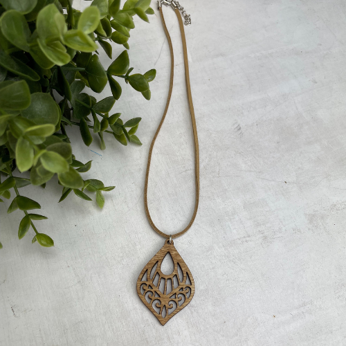 Wood Laser Cut Necklaces - Pendant of Power