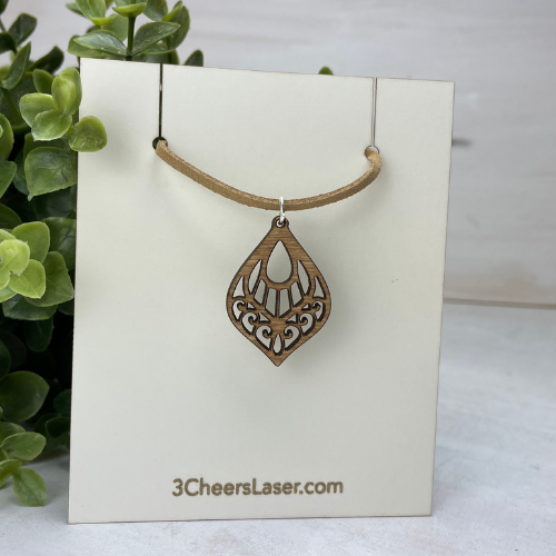 Wood Laser Cut Necklaces - Pendant of Power