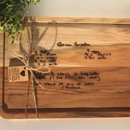 Recipe Engraved Teak Board