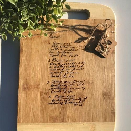 Recipe Bamboo Wood Board - Design in centre