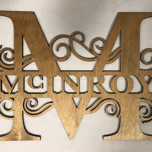 Family monogram A Family Monogram You Will Be Proud Of  For the most part, a well-established family sculpture is a must-have especially if you a family that oozes pride and tradition.  A beautifully crafted large wood monogram will bring a sense of unity to your house.  Large wood family monogram 12” x 12” Custom family monogram Available in light brown, dark brown, and white Used in family gatherings, parties, and much more.