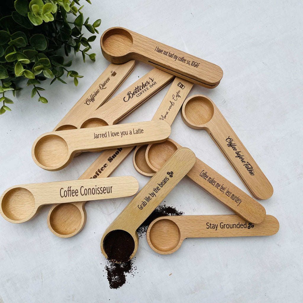 woobud coffee bar accessories - coffee spoon rest with engraved